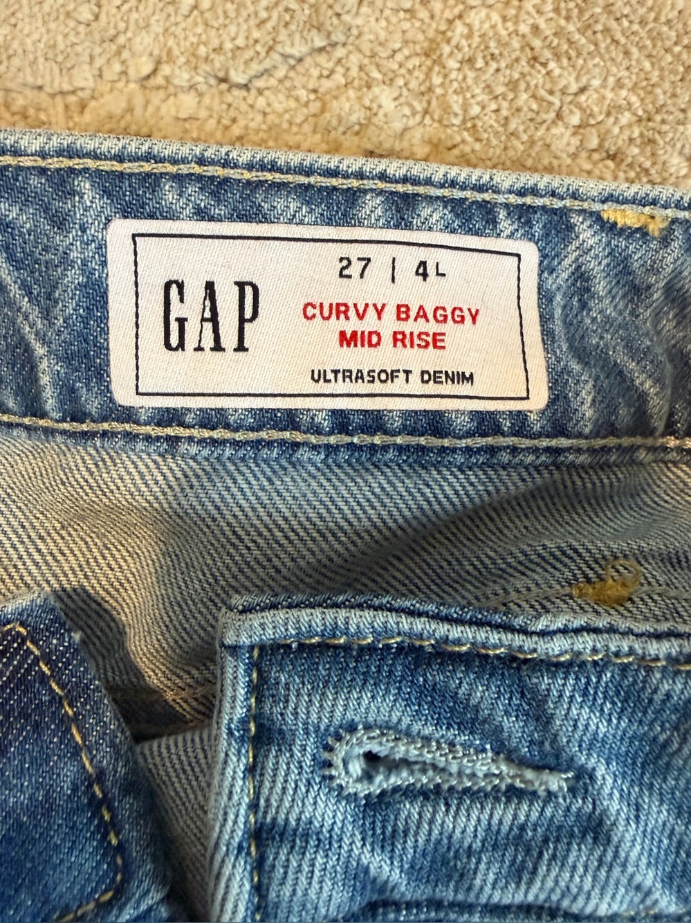 GAP Curvy Mid Rise UltraSoft Baggy Jeans